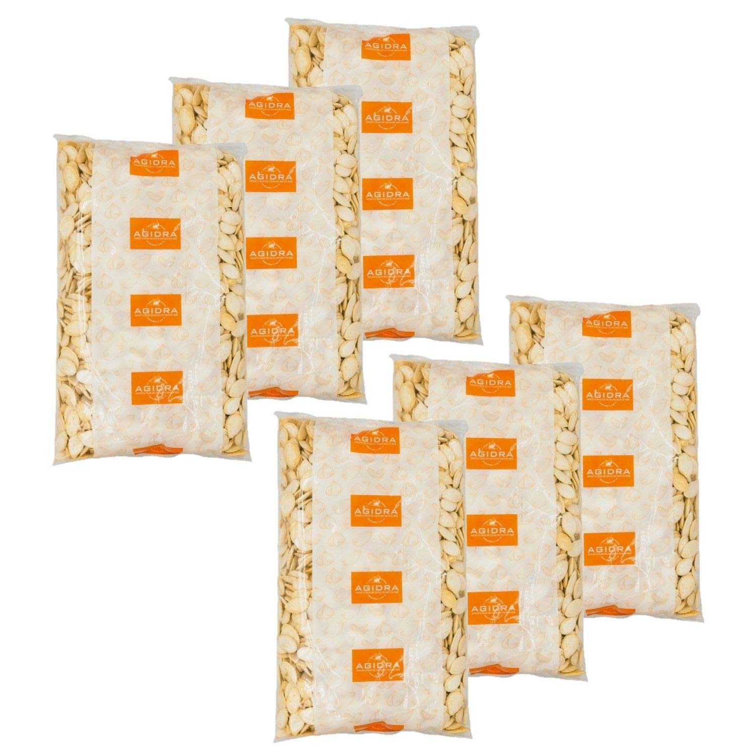 Lot 6x Graines de courge grillées salées - Agidra - paquet 500g