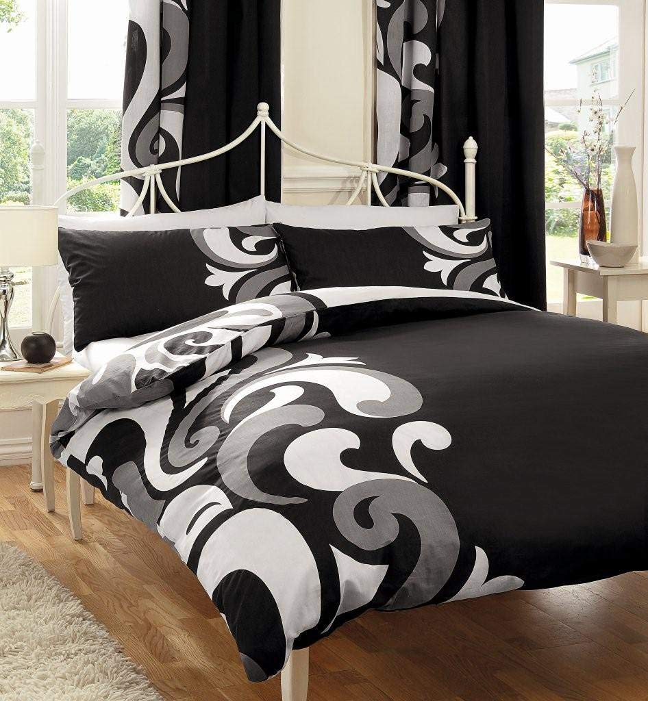 GC GAVENO CAVAILIA Gaveno Cavailia Luxurious Bed Set with Duvet Cover and Pillow Cases, Polyester-Cotton, King, Grandeur Black