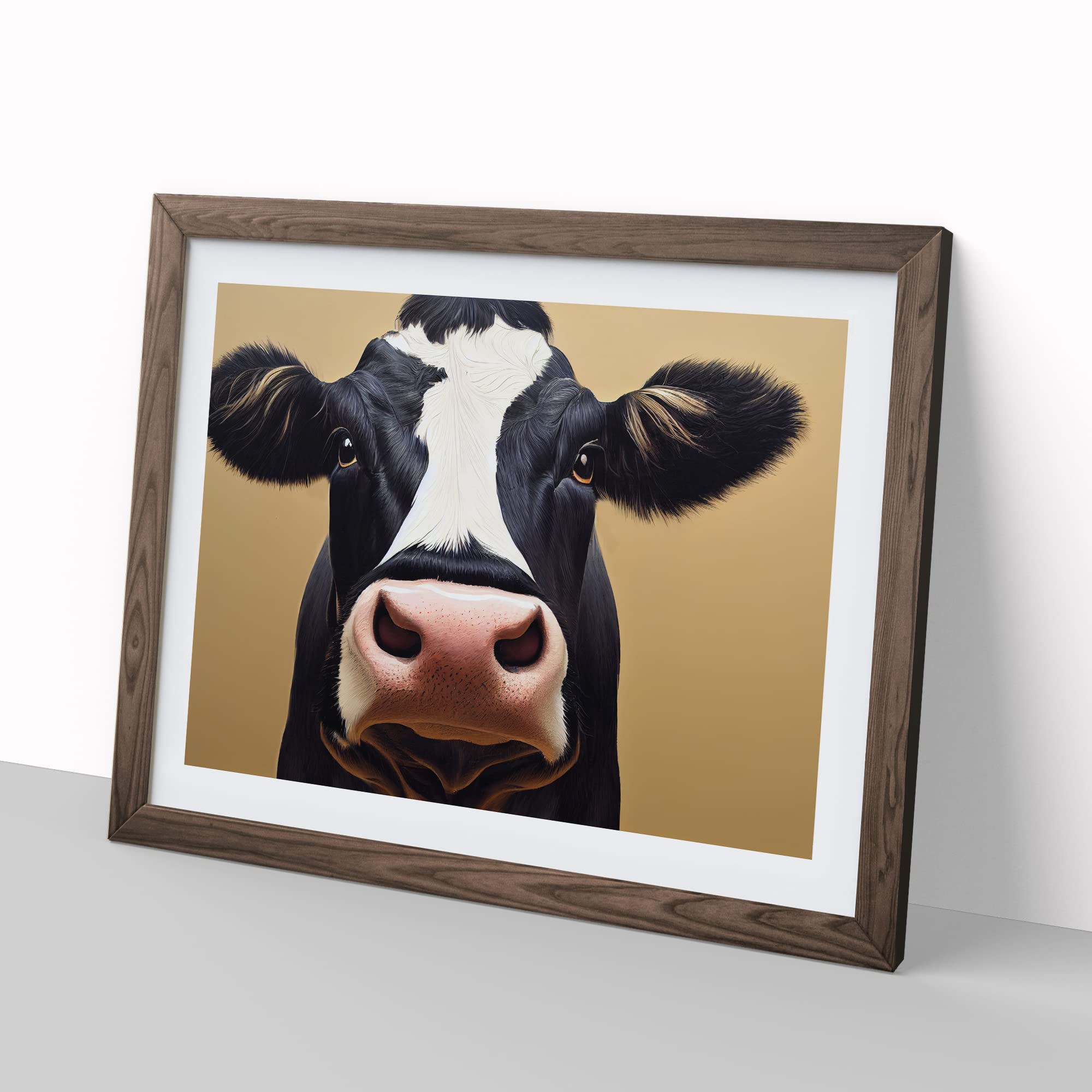 First Rate Cow WHT Framed Print, Walnut, A3 (46 x 34 cm) - Image 2