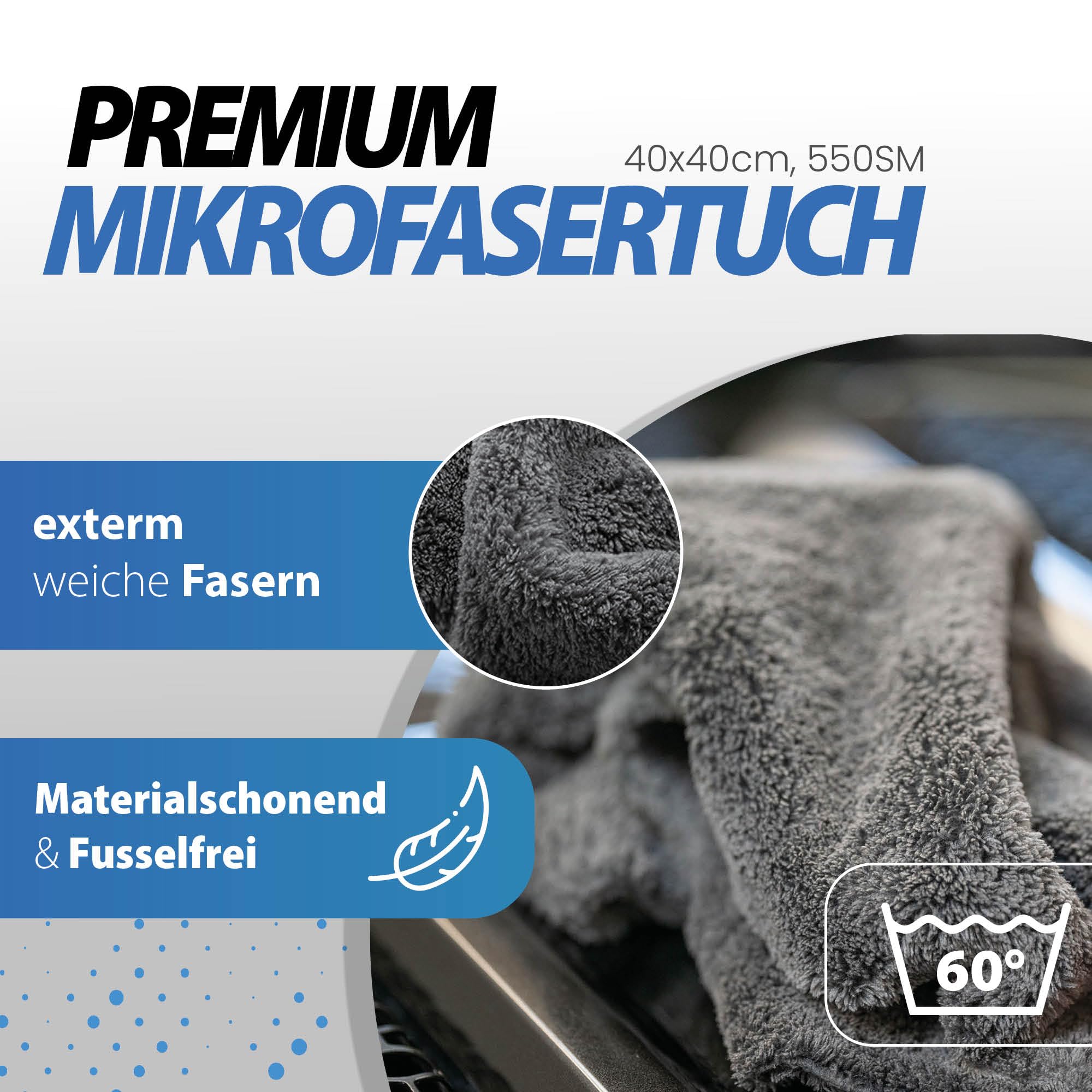 Detailmate Auto Politur Set - Menzerna Autopolitur - Super Heavy Cut Compund HC1000 + Medium Cut 2400 + Super Finish Plus SFP3800 + Liquid Carnauba Wachs + 4 passende Menzerna Pads + Poliertuch