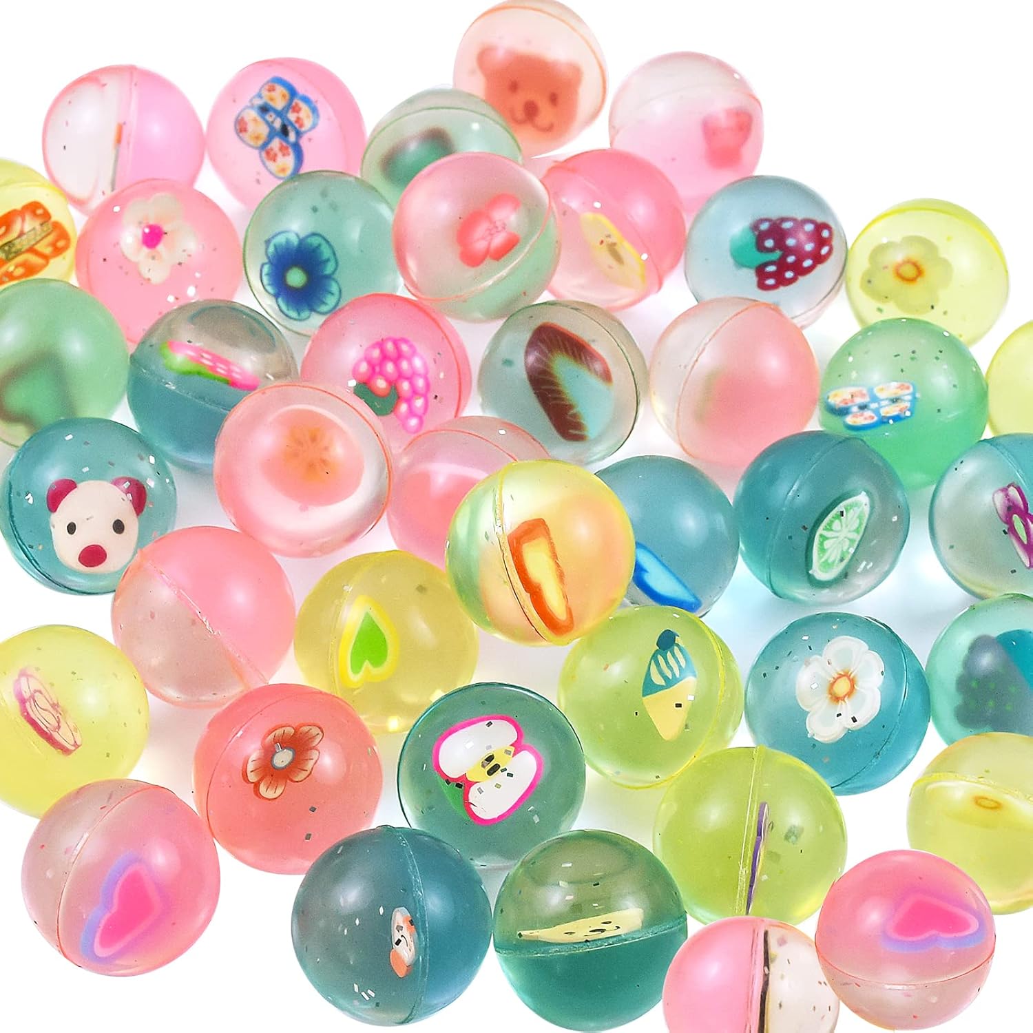 40Pcs Small Bouncy Balls for Kids, 1 inch Rubber Bouncy