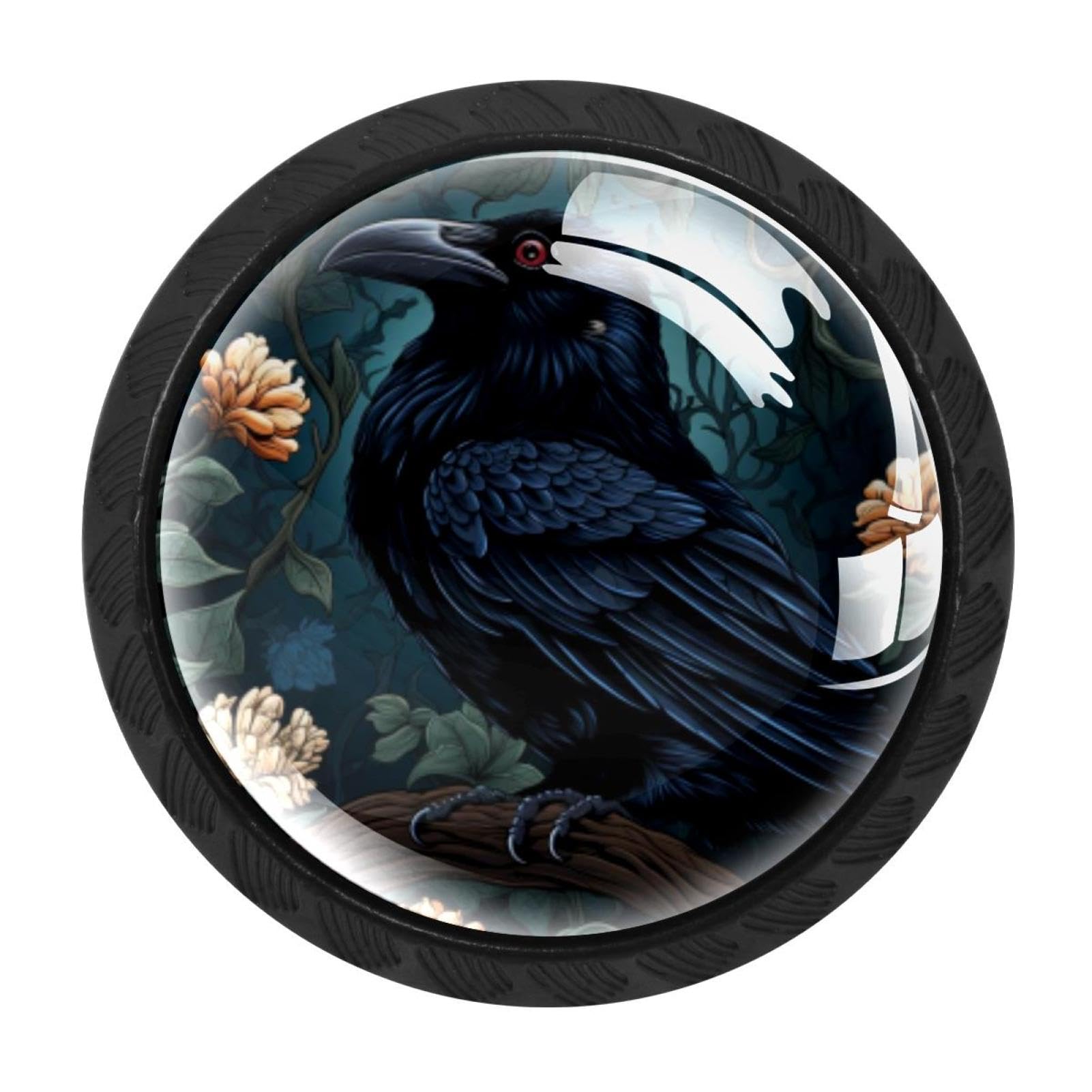 Chenzzzz Multicolored 05 4 Pieces Crow Drawer Knobs, 35Mm Black Cabinet Knobs, Drawer Pulls And Knobs, Dresser Drawer Knobs, Cabinet Hardware Kitchen Cabinet Knobs