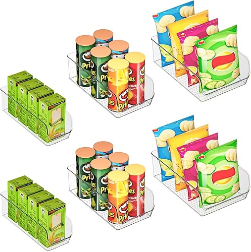 Ettori Juego de 6 contenedores de almacenamiento de plástico transparente, la mejor solución de almacenamiento y organización de despensa para