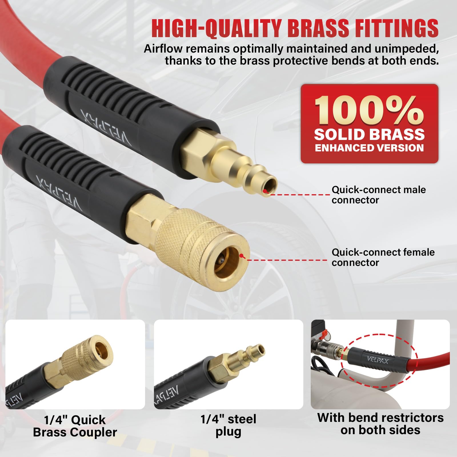 Hybrid Air Hose, 9.5mm I.D. x 15mm O.D. by 10m, 300 PSI Working Pressure - Image 4