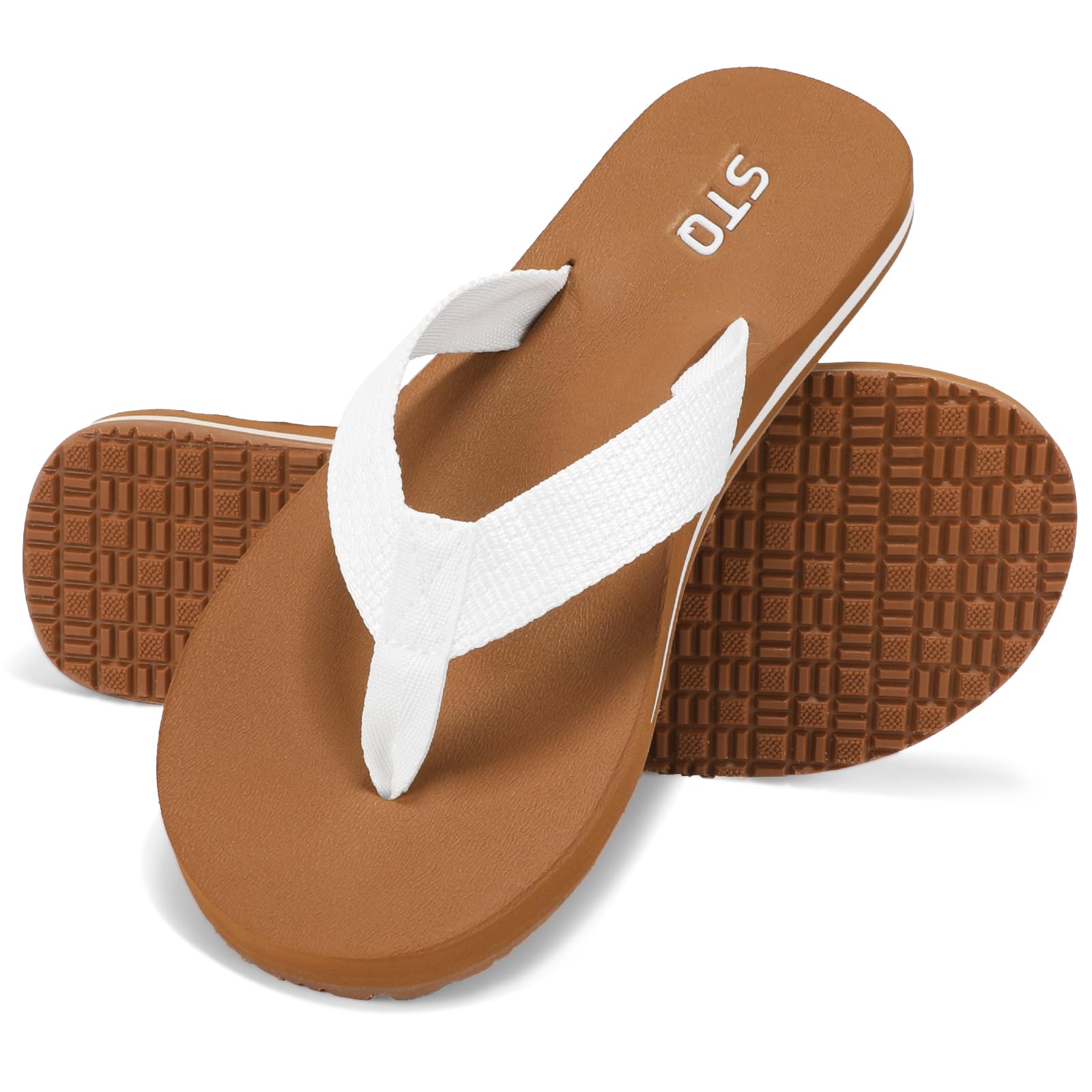 STQ Womens Arch Support Flip Flops Thong Sandals | Yoga Mat Sole,Quick Dry ,Beach Shower Pool Vacation