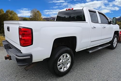 Miniatura 3 de IKON MOTORSPORTS Viseras de ventana, compatibles con Chevrolet Silverado y GMC Sierra Extended Cab 2014-2019, visera de ventana acrílica humo