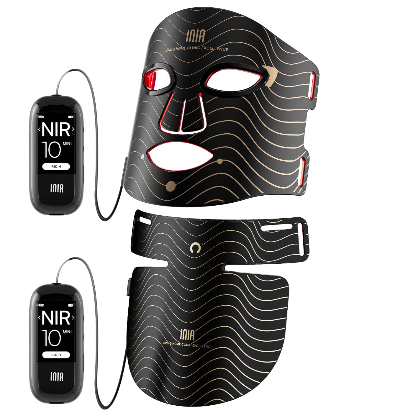 INIA Glow 2 Red Light Therapy Mask & Red Light Therapy Mask for Neck & Dcollet