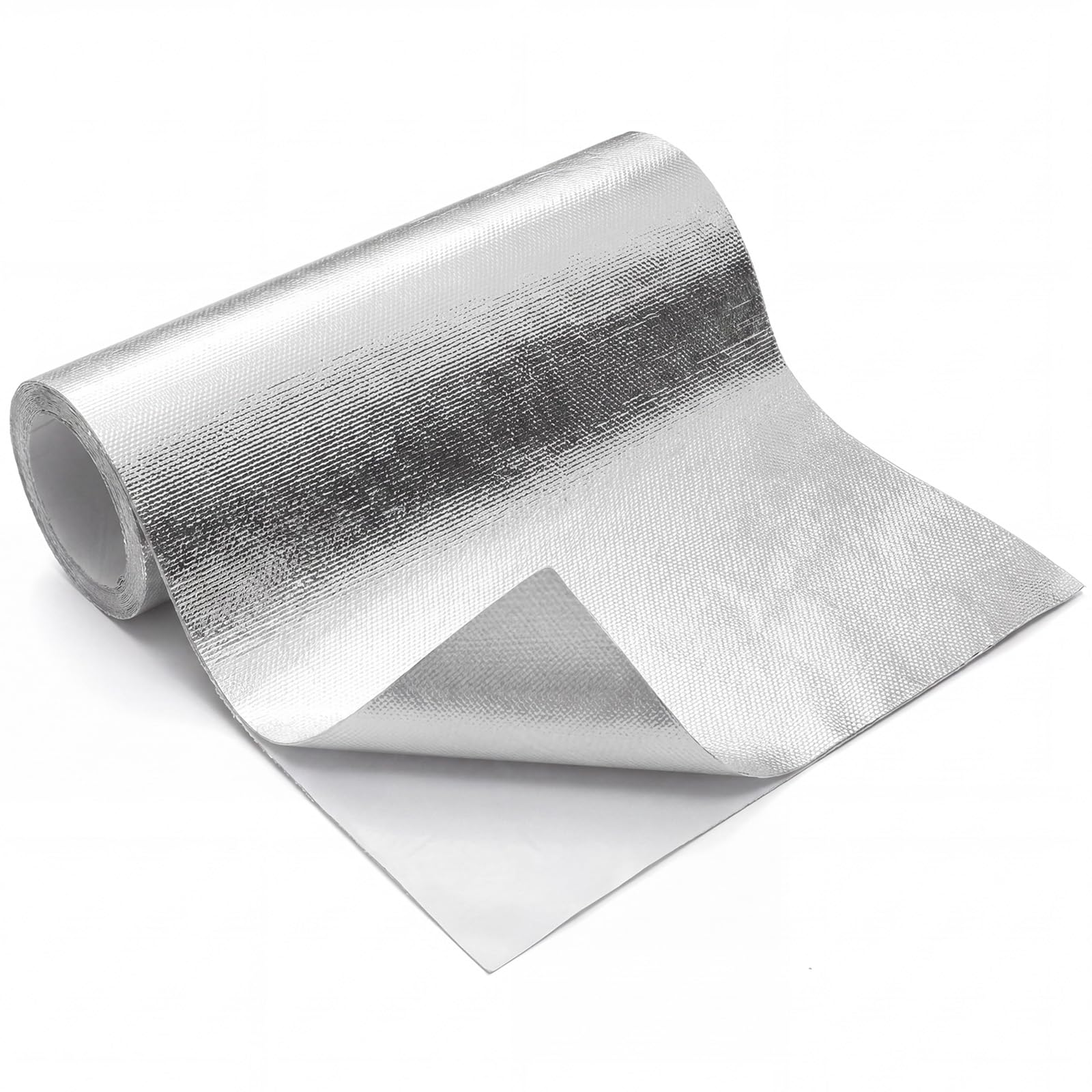 Pannello Isolante Termico Adesivo Alluminio Fibra di Vetro 1000°C 30x100cm per Tubi Scarico Auto Moto Termosifoni Caldaie Finestre