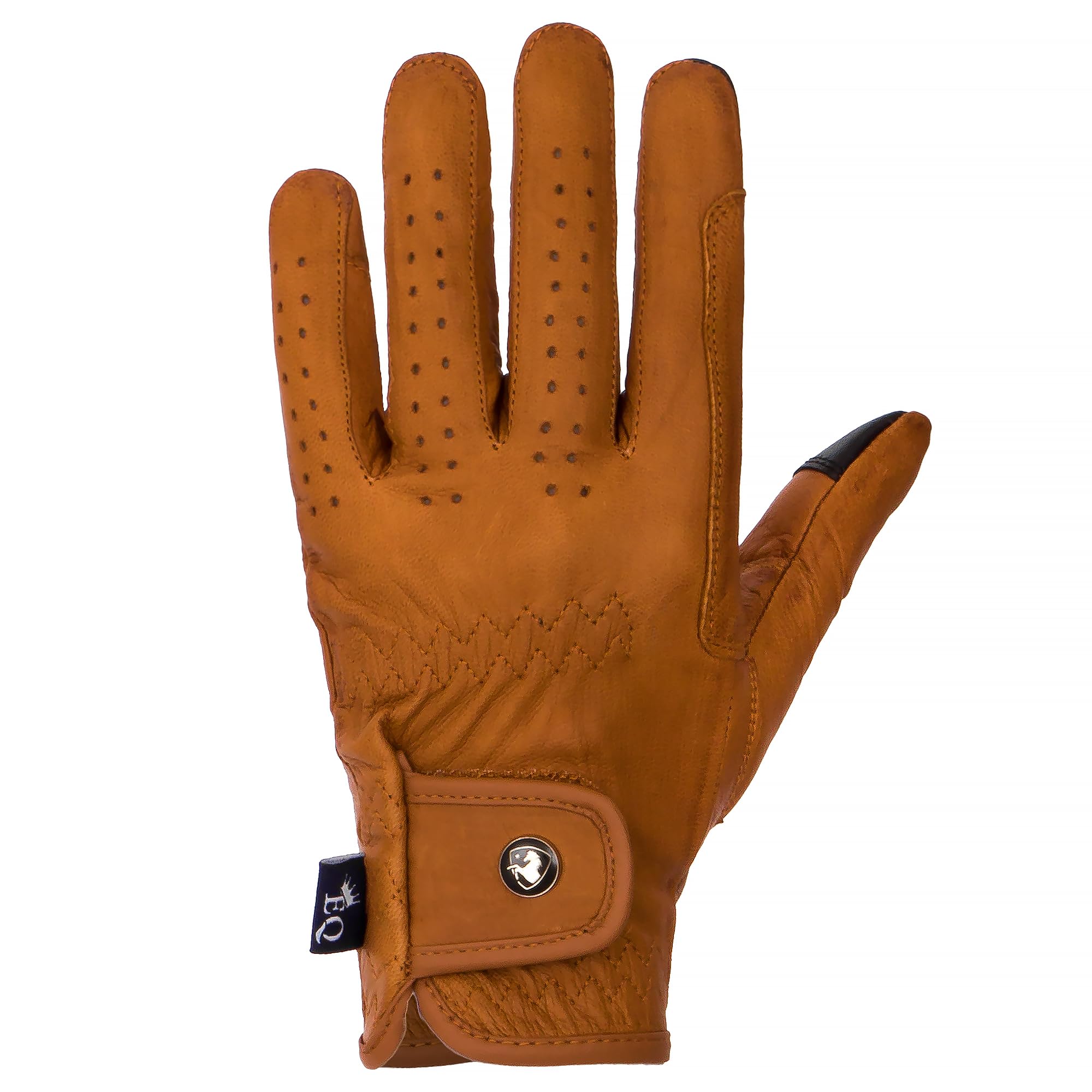 Reithandschuhe Leder Touchscreen – Atmungsaktive, natürliche Lederhandschuhe mit Verstärkung, Perfekter Grip & Touch-Funktion - Mauritius