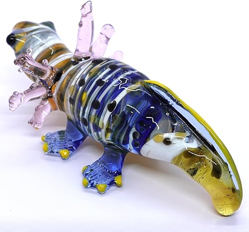 Miniatura 3 de Axolotl - Figuras artísticas en miniatura de vidrio soplado a mano, animales coleccionables, regalo para decoración del hogar (3 pulgadas, azul
