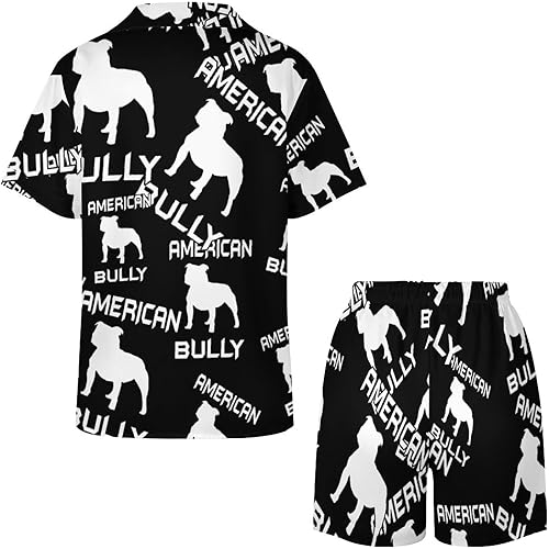 Vista 5 de American Bully Dog Short Sleeve Pajama Set for Women Button Down Pj Loungewear Sleepwear