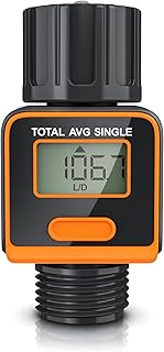 Brandson Digital water meter, Watering timer, Water flow meter, Practical water meter for the garden IPX6, 4 water consumption control modes, indoor and outdoor use