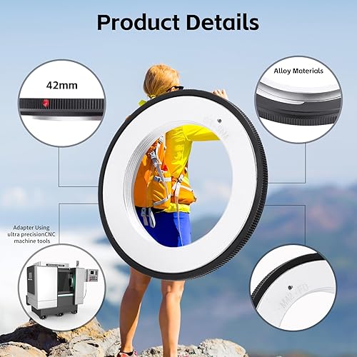 Miniatura 3 de Adaptador de lente M42-FD, lente de tornillo M42-FD M42 para FD F-1 A-1 Adaptador de cámara de película, para, para Pentax, para, para Zenit