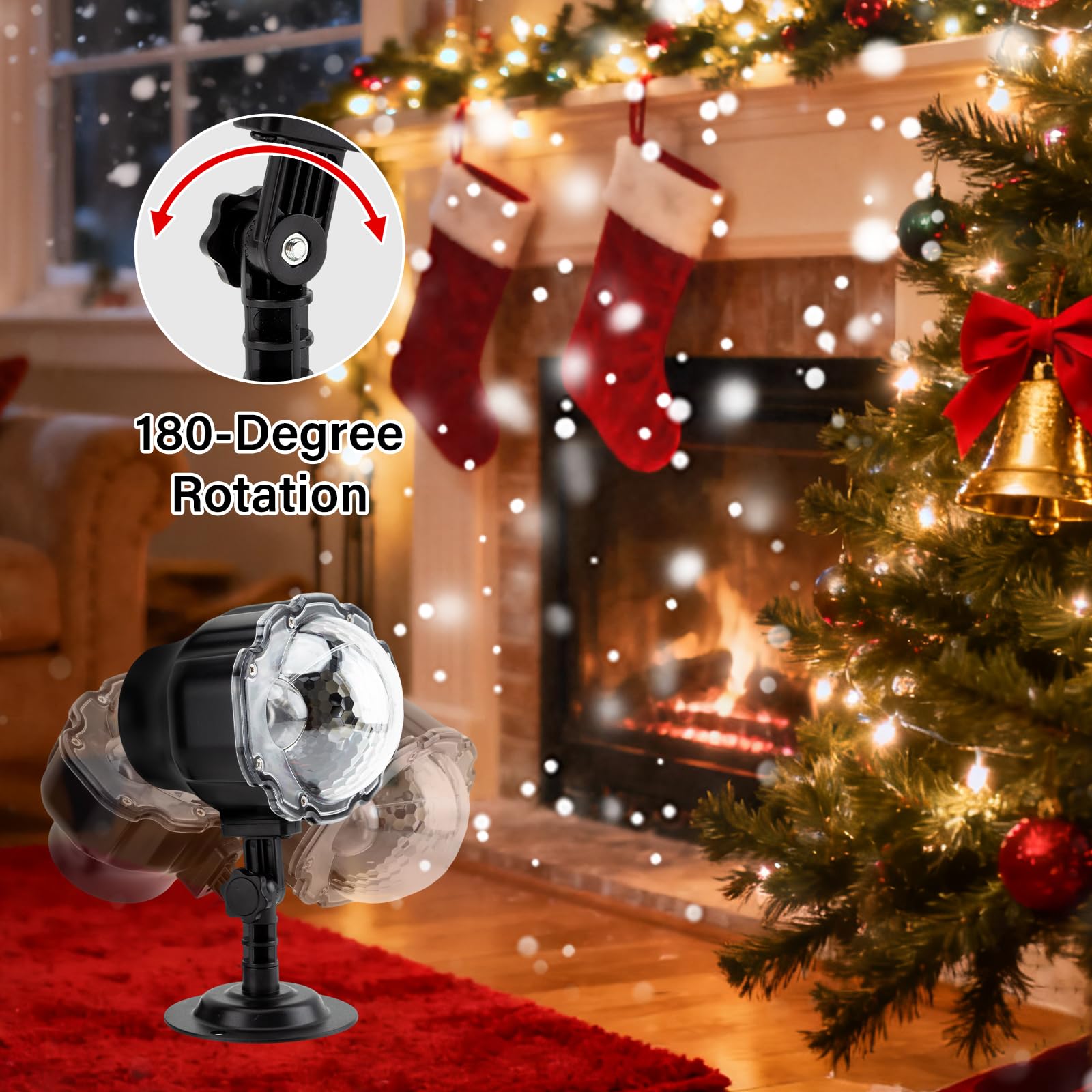 Weihnachts-Projektor-Licht, Schneefall-LED-Lichter, Weihnachtsdekoration, Projektor-Lichter, Outdoor, wasserdicht, Fernbedienung, Nachtlicht, Strahler für Neujahr, Urlaub, Halloween, Weihnachten