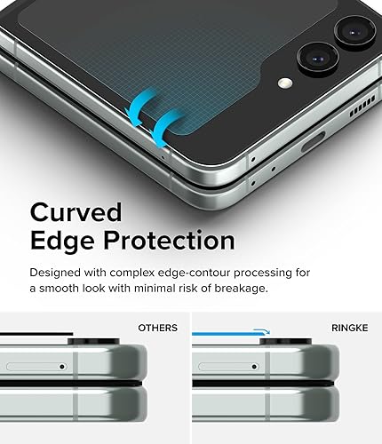 Miniatura 9 de Ringke Funda magnética con bisagra delgada compatible con Samsung Galaxy Z Flip 5 transparente + cubierta de cristal compatible con Samsung Galaxy Z
