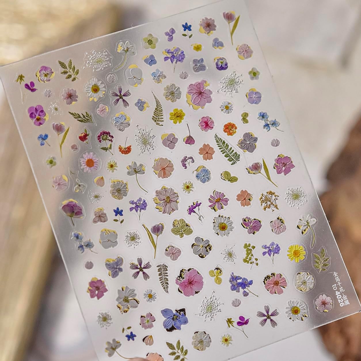Phuryllic 3D Nail Stickers for Nail Art, Embossed Self-Adhesive Cute Nail Charms & Decals for DIY Nails, Easy-to-Apply Nail Design Supplies & Accessories for Home Manicure- Colorful Floral image 3