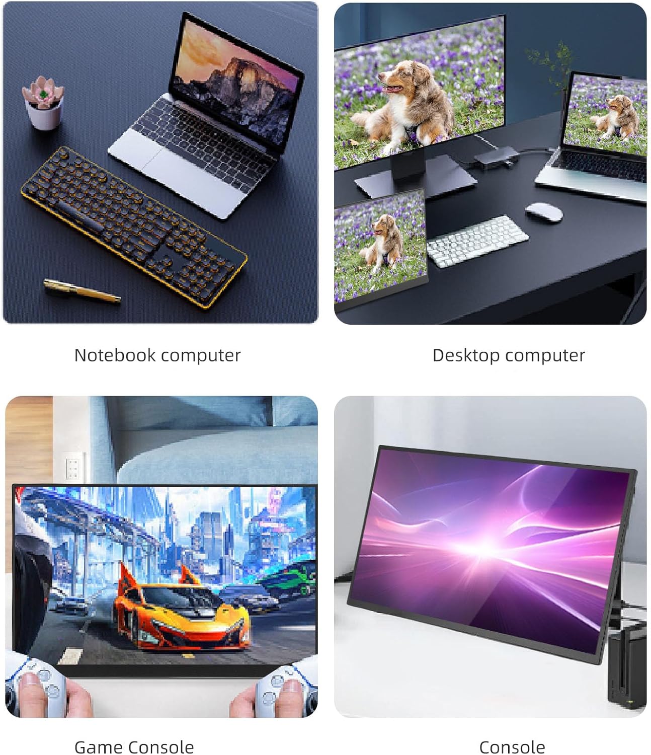 18.5inch Portable Monitor, 1080P USB C HDMI Second External Monitor for Laptop, PC, Mac Phone, Ultra Thin Gaming Display with Stand & Speakers, for Work & Entertainment - Image 8