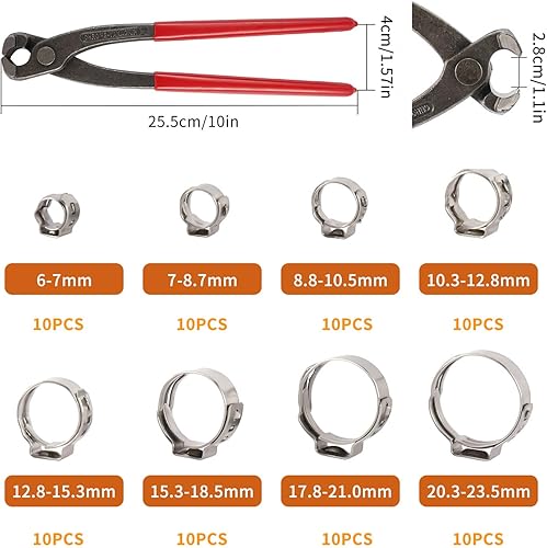 Miniatura 2 de Juego de abrazaderas de manguera de acero inoxidable 304 de 14 a 1516 pulgadas con abrazadera para fijar mangueras de tubería y uso automotriz 80