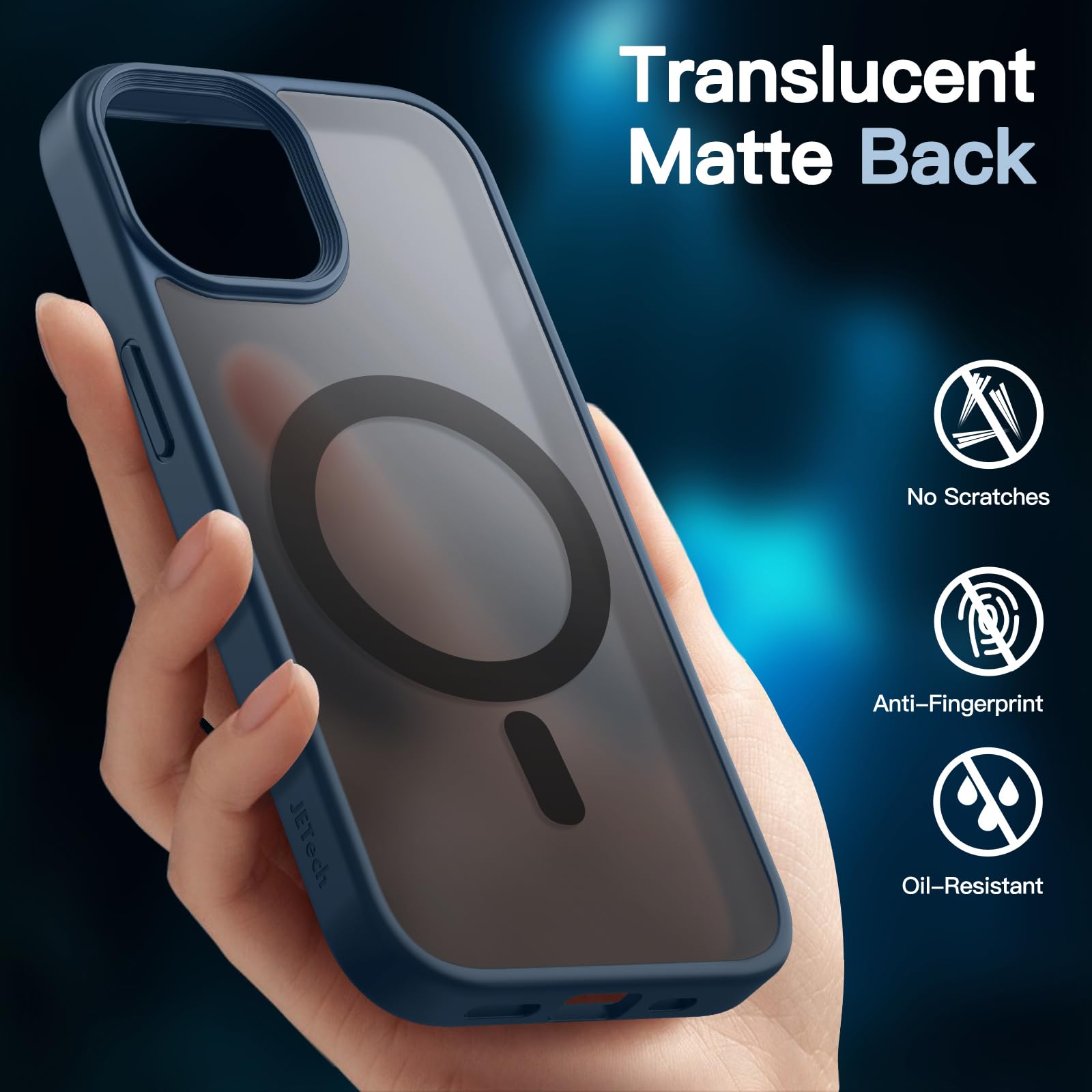 JETech Agnetic Case For Sasung Galaxy S24 5G, Copatible With AgSafe, Translucent Atte Back