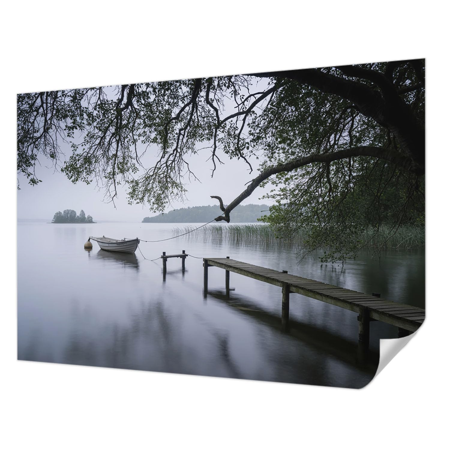 Papier peint photo autocollant lac calme 208x146 cm Tulup