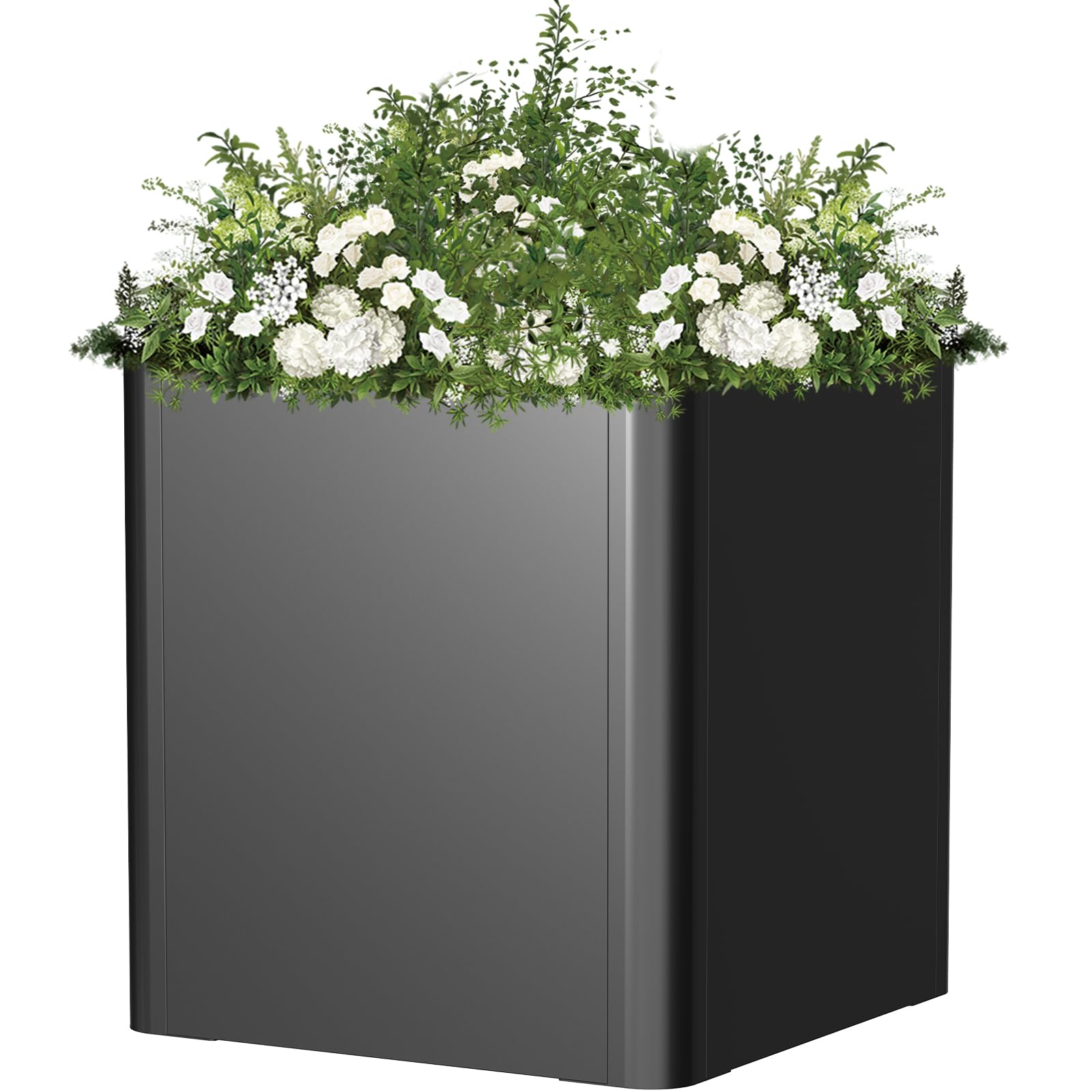 Steel Planter Box 24"x24"x25"Without Bottom,Large Square Metal Planter Box Outdoor,Heavy Duty Cube Steel Planter for Commercial Residential Home Garden Porch Hotel Patio