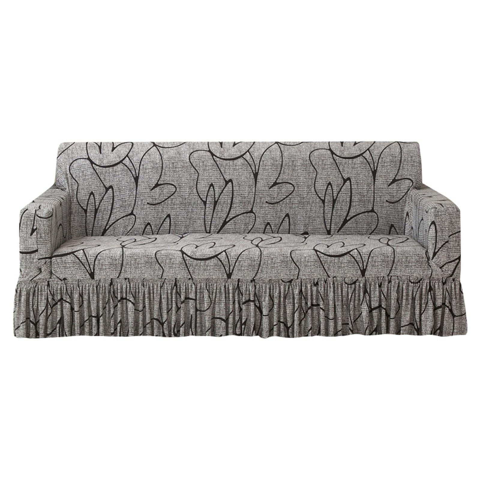 Mllepjdh Sofa Slipcover for 3 Seater, Slip Resistant with Armrests Printed Couch Protector, Machine Washable Color Optional Sofa Protector