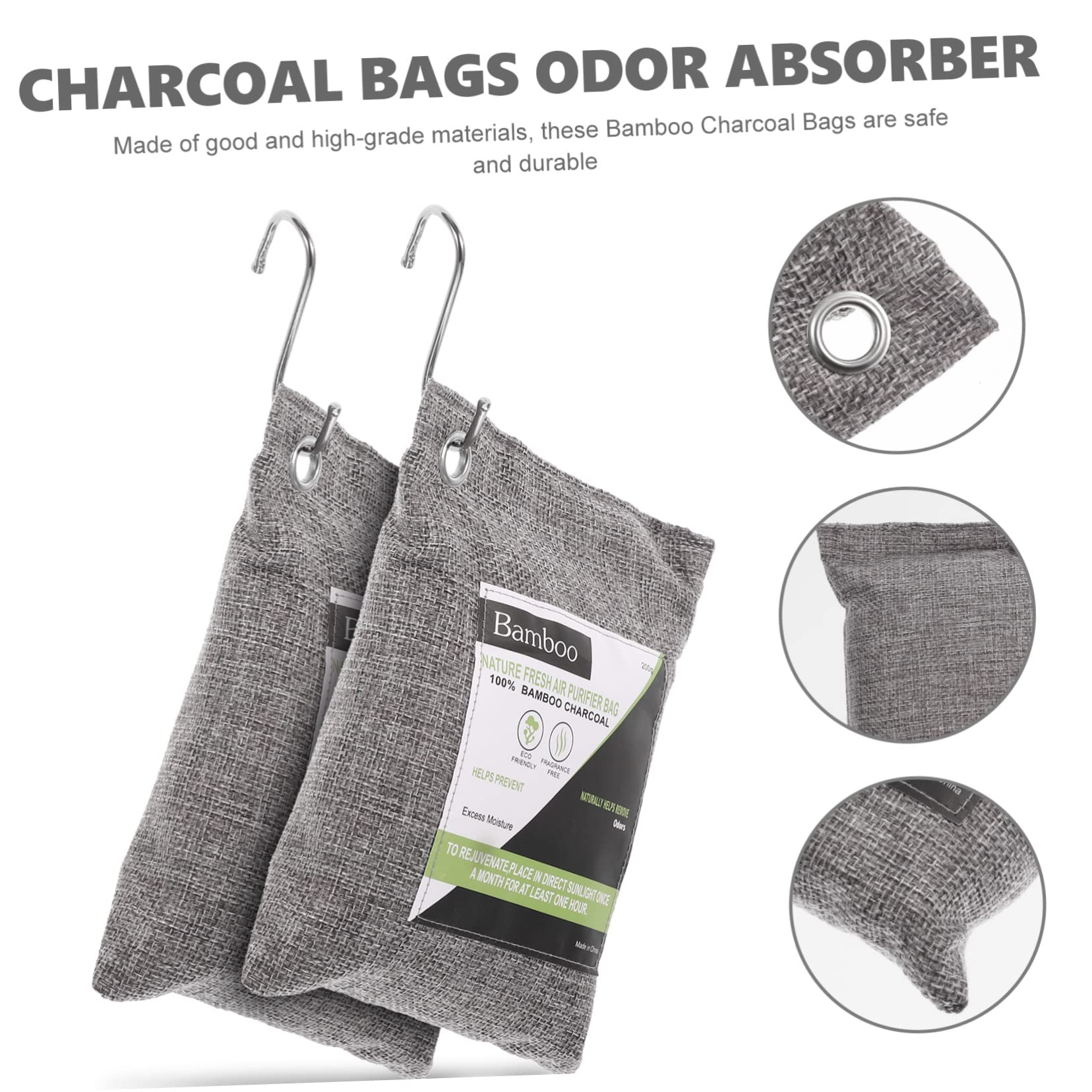 Sacchetti di Carbone Attivo in Bambù, Assorbi Odori