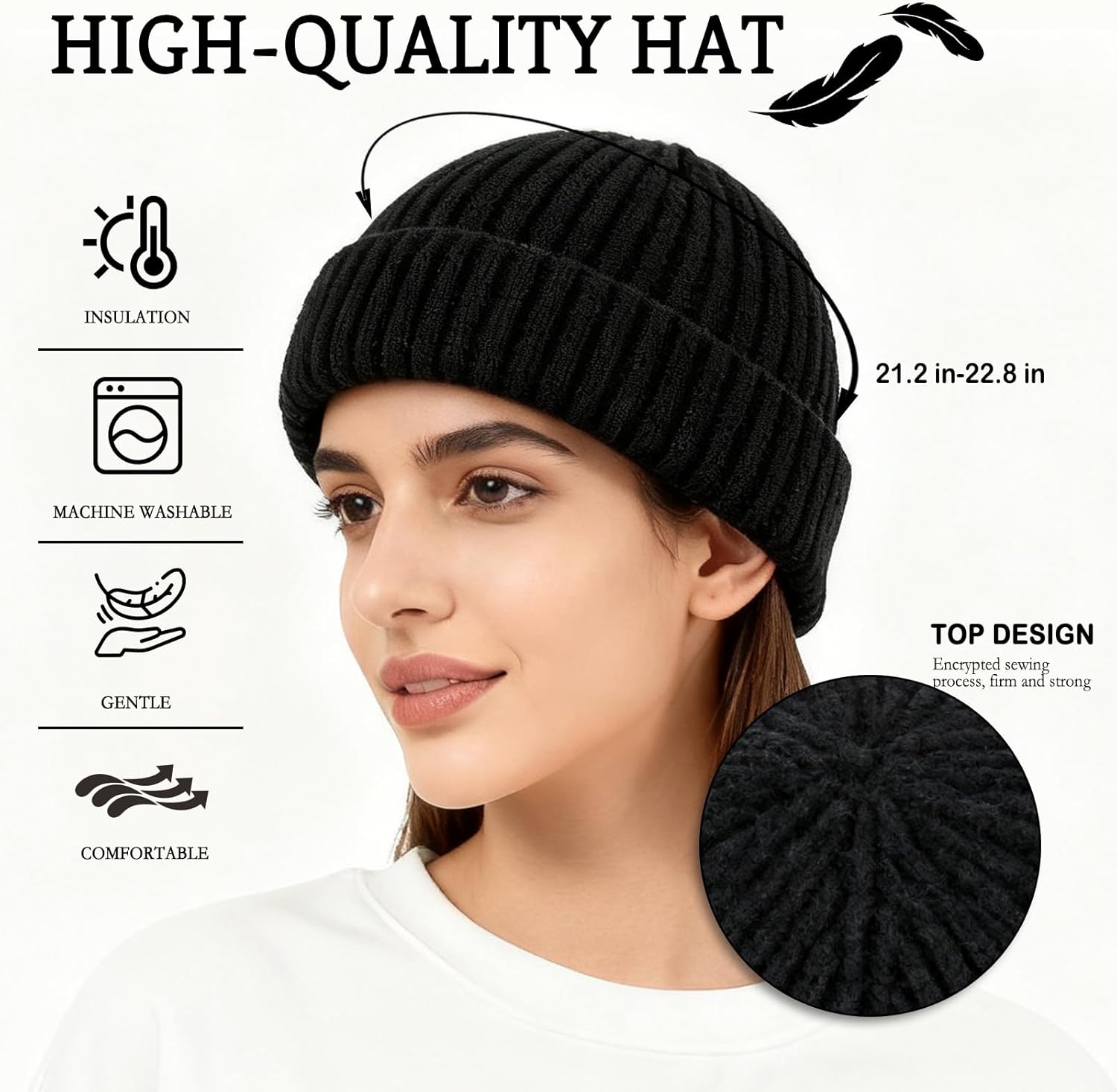 Beanies for Women Men Coffee Knitted Beanies and Winter Warm Hats for Women and Men - Image 3