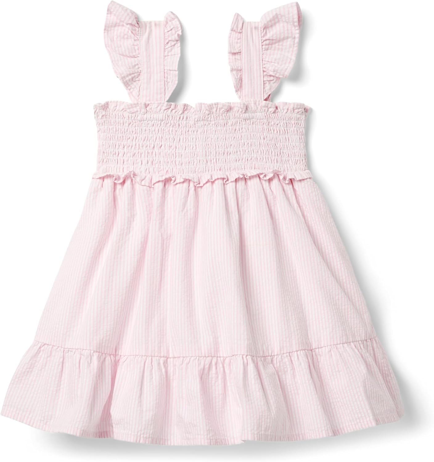Janie and Jack Girls Smocked Seersucker Dress (Toddler/Little Kids/Big Kids)