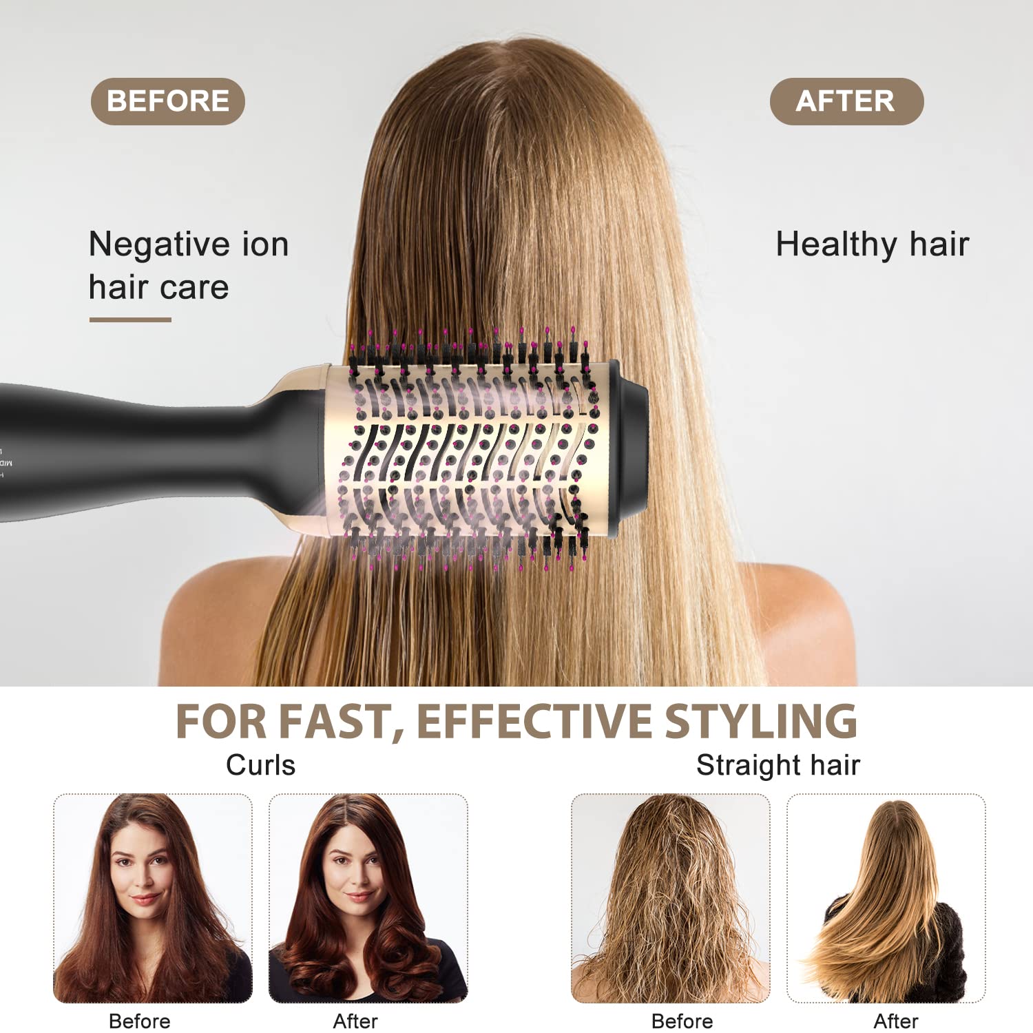 Buy Hair Dryer Brush Blow Dryer Brush in One, OneStep Hair Dryer and Volumizer, Negative Ion