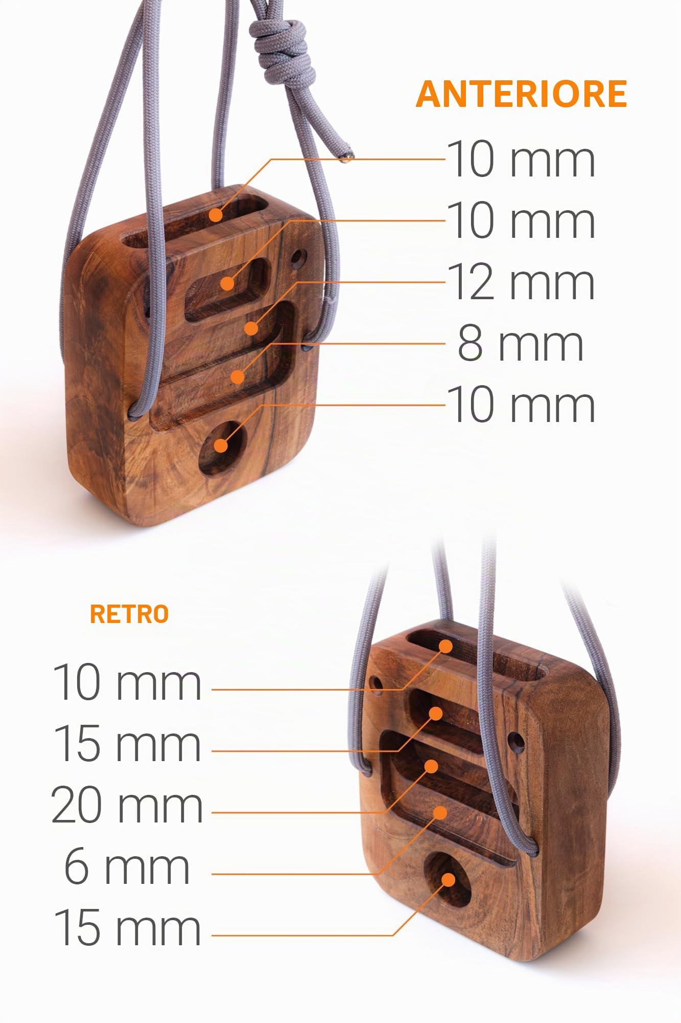 Hangboard portatile per arrampicata su roccia, attrezzo per allenamento con tastiera per rinforzare la presa della mano, impugnatura a blocco, attrezzatura per allenamento in palestra a casa, in legno