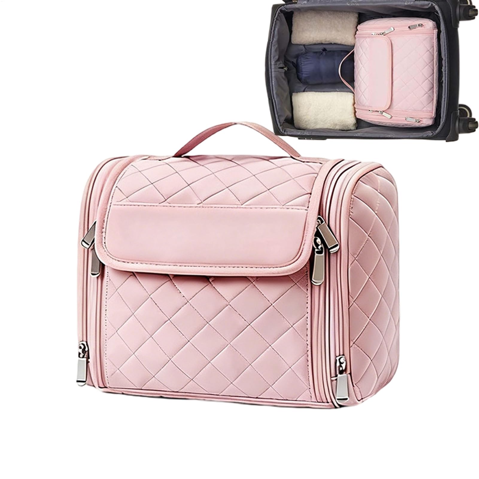 Borsa Toilette da Viaggio Organizer da Toeletta Appendibile | Portatrucchi in Tasca Per Viaggi Business Bagno Hotel Palestra Doccia Aereo Bagaglio a Mano