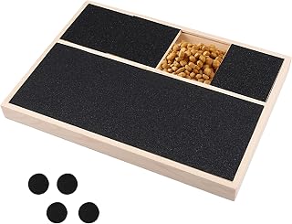 Dog Nail Scratching Board with Snack Box, Wood Stress Free Dog Nail Scratch Pad, Practical Puppy Claw Grooming Tool for Breeds Large and Small Dogs Cats, Dogs Claw File Toy (3 Frames)