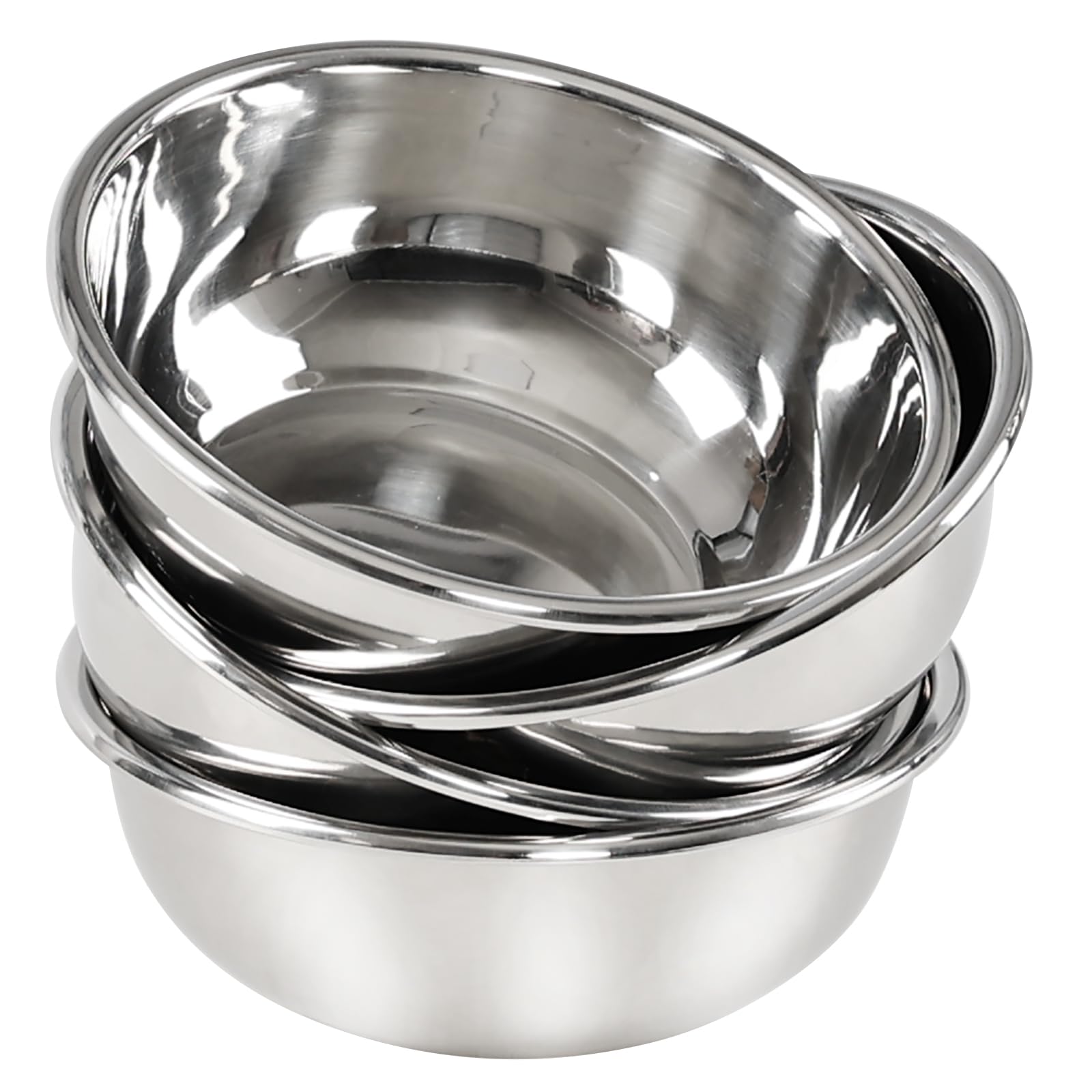 Confezione da 4 ciotole in acciaio inox, 21 cm, set di ciotole da cucina