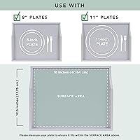 Vista 4 de ROSSIE HOME Bandeja de madera para cama de regazo – Juego de dos – con cesta de almacenamiento de jacinto – Gris calmante – Se adapta a portátiles