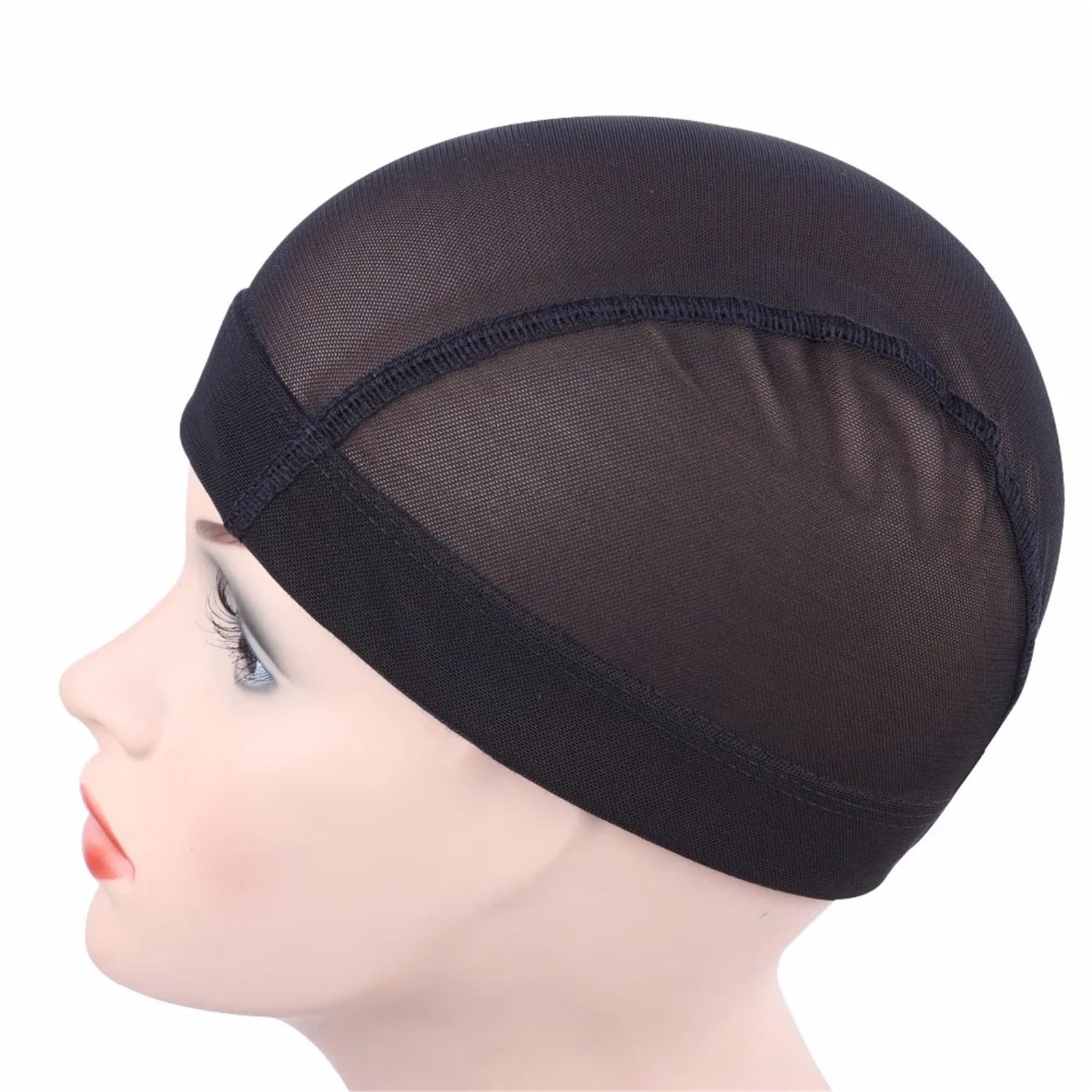 12 Teile/los Schwarz, Beige Dome Cornrow Perücke Kappen Einfacher Nähen In Haar Dehnbare Weben Kappe Elastische Nylon Atmungsaktive Mesh Net haarnetz für Cosplay Party(Black Mesh cap M)