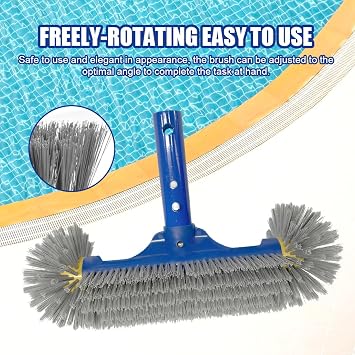 Pool Brush with Round Ends Pool Brush Pool Brush for Foil Pool Swimming Pool Brush Pool Cleaning Brush for Cleaning Pool Walls Tiles Corners Floors (Decoration G1)