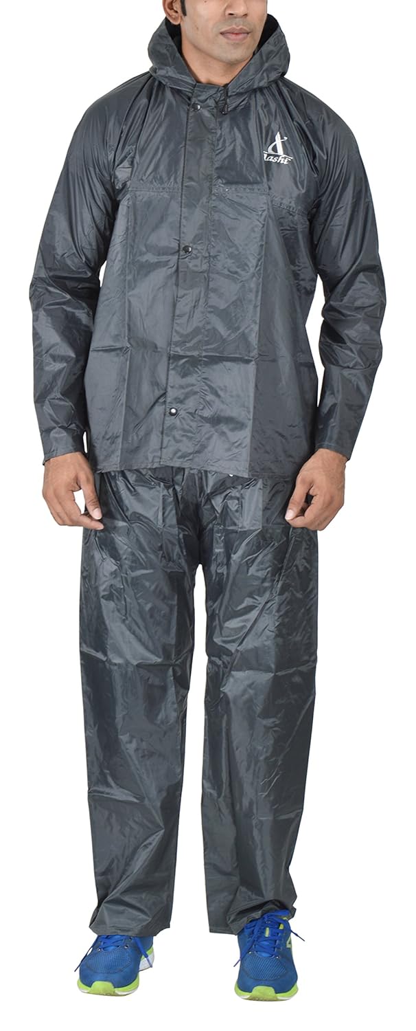 Aashi Men's Rubber Raincoat & Pant (Grey, Large) Amazon.in Clothing