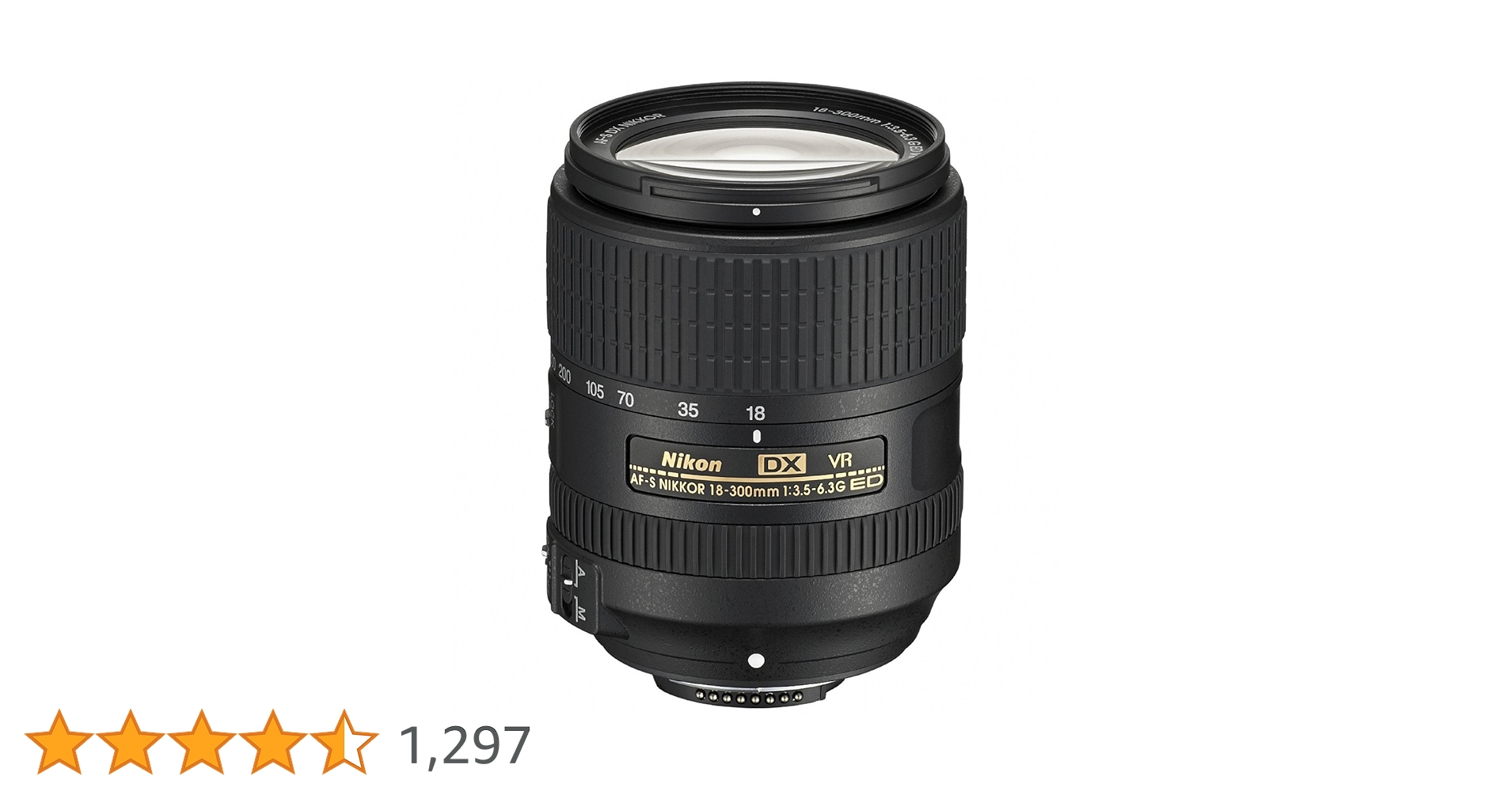 Nikon 18-300 Mm F/3.5-6.3G Ed Vr Af-S Dx Nikkor Lens - Black