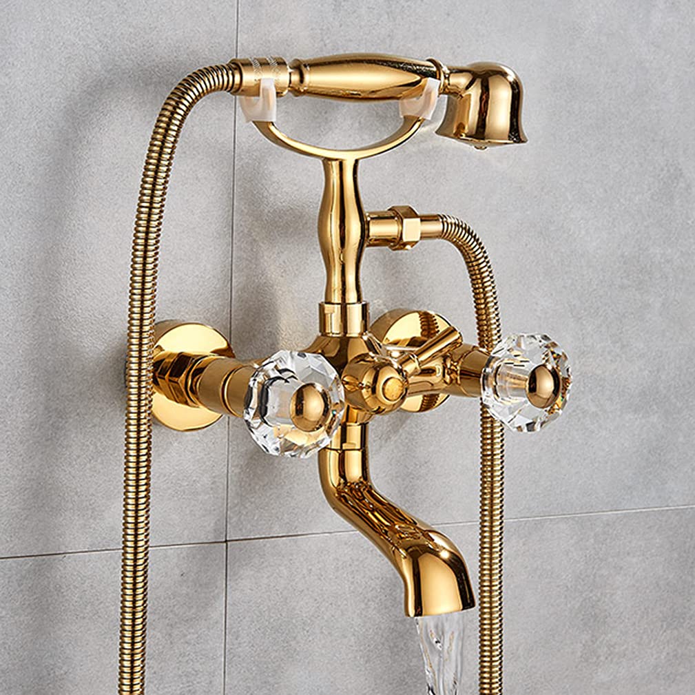 Ensemble de douche de luxe doré pour éviter les chocs en baignoire