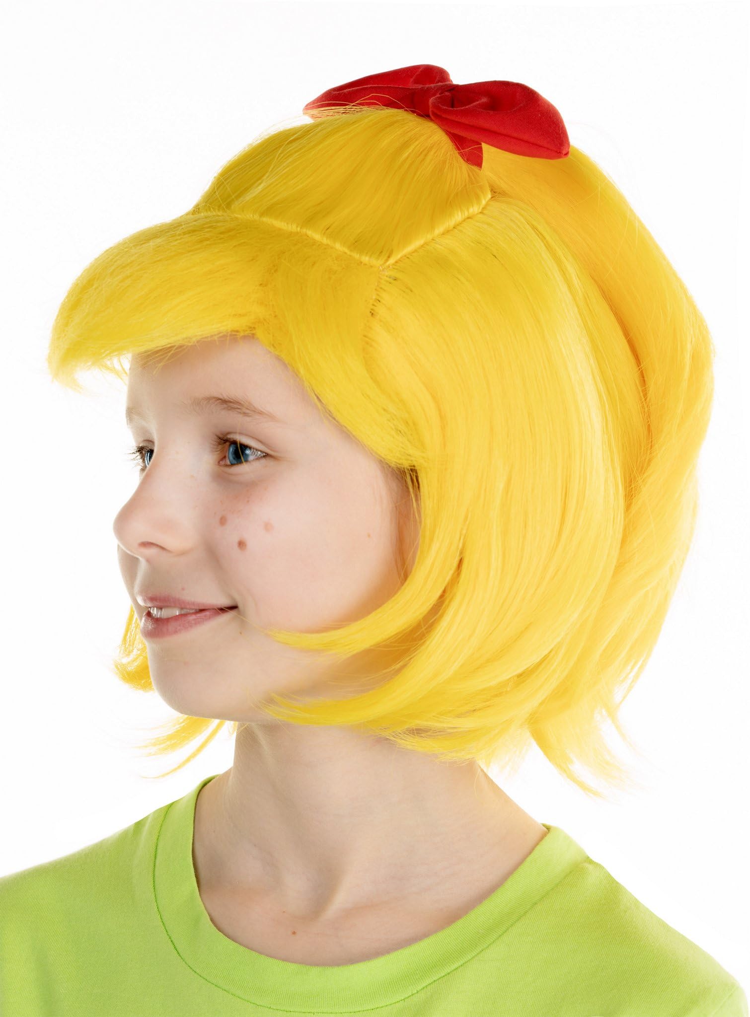 Offizielle Bibi Blocksberg Perücke für Kinder (Mädchen) – Original Hexen-Perücke mit roter Schleife – Lizenziertes Kostüm-Zubehör für Karneval, Fasching & Kindergeburtstag