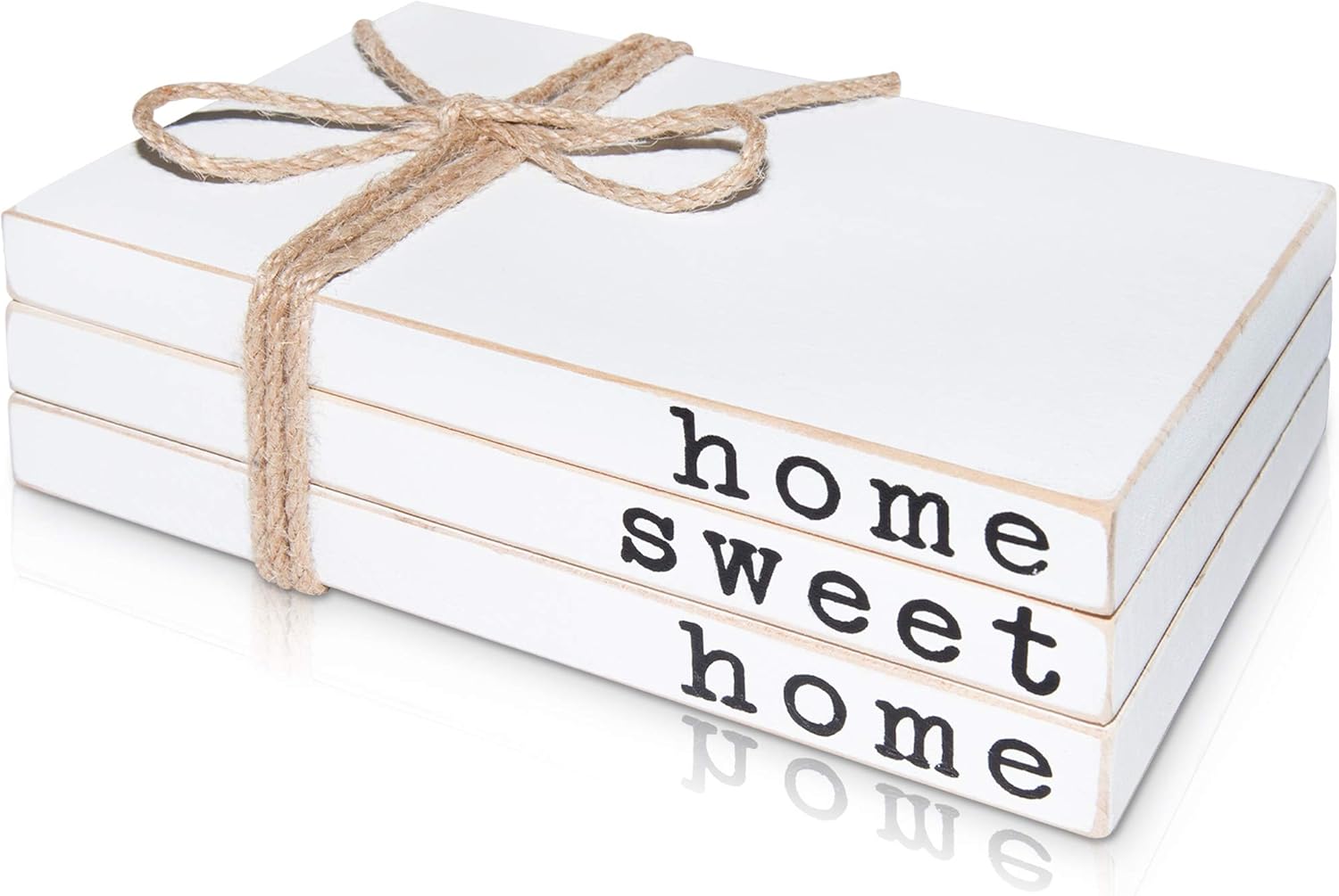 Amazon Com Wooden Decorative Books For Your Home Sweet Home Farmhouse Book Decor For Fireplace Mantle Stack Of 3 Faux Books For Decoration Fake Decor Books For Coffee Table Rustic