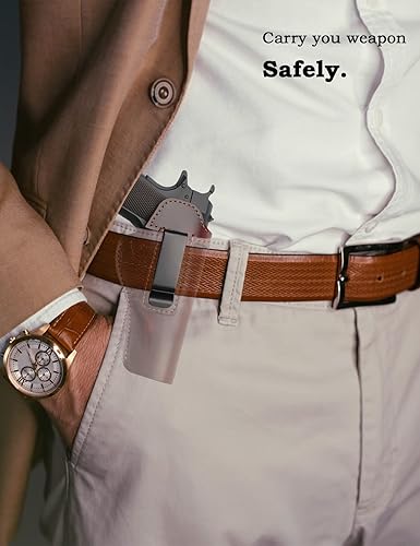 Miniatura 2 de Cranssy Funda 1911 Funda IWB de piel auténtica para transporte oculto compatible con Kimber 1911Colt 1911 S  W 1911Sig Sauer 1911Remington - Ruger