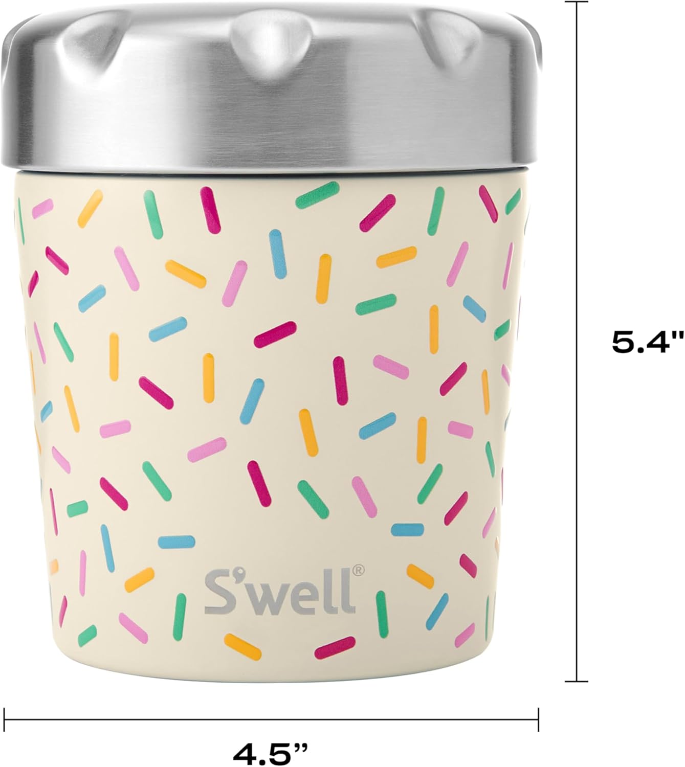 S'well Stainless Steel Ice Cream Chiller, 16oz, Sweet Sprinkle, Triple Layered Vacuum Insulated Container Keeps Ice Cream Frozen For Up To Four Hours, BPA Free - Image 4