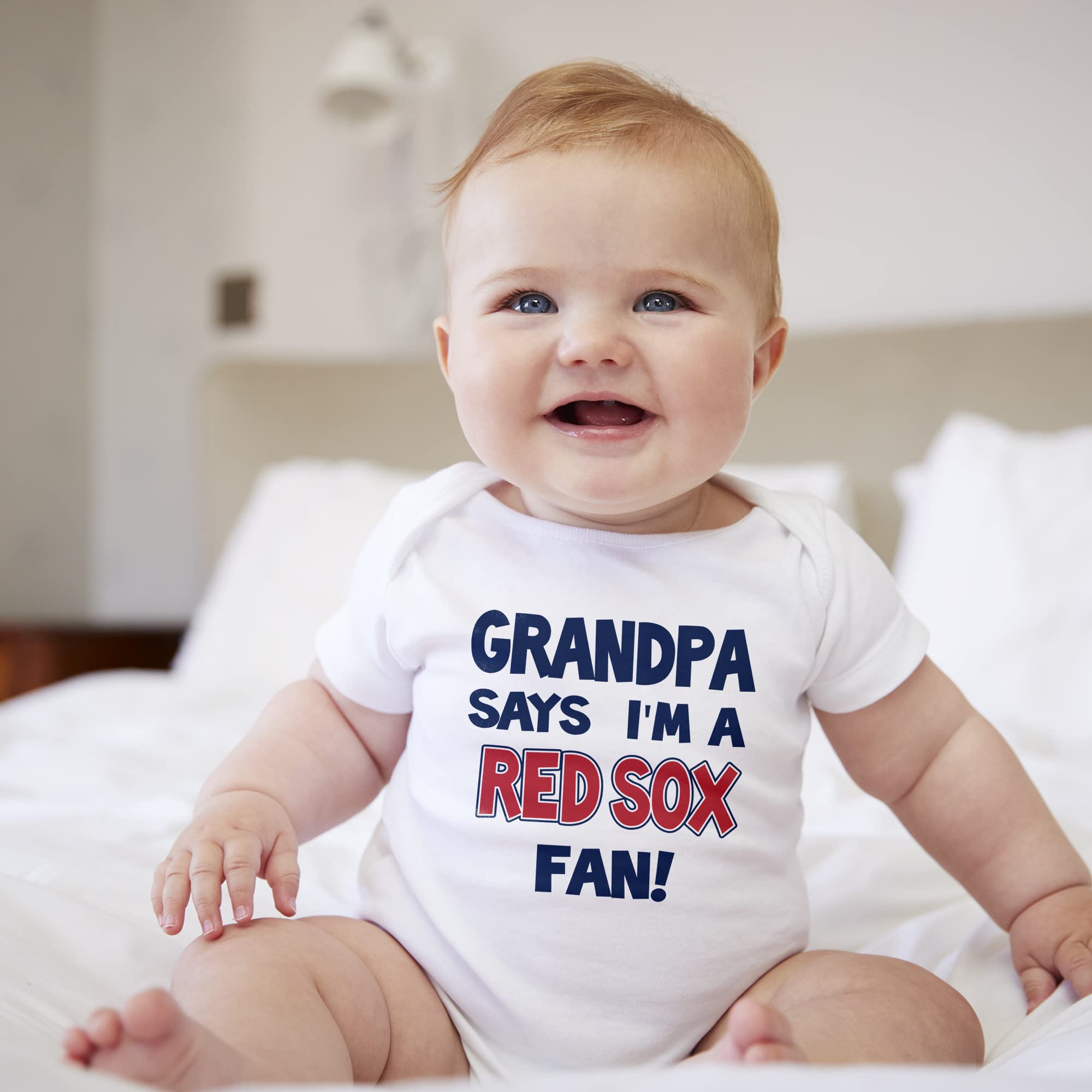 NanyCrafts' Grandpa Says I'm a Red Sox Fan Baby Bodysuit 6 Months Navy