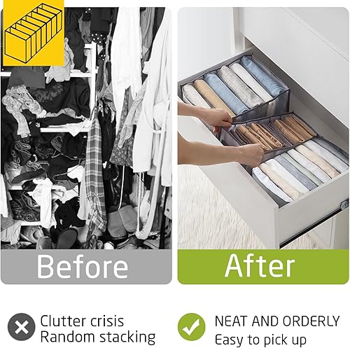 Miniatura 2 de DRANISLY Organizadores de cajones para ropa, 4 piezas, organizador de ropa de armario, organizador de almacenamiento de ropa de malla, organizador