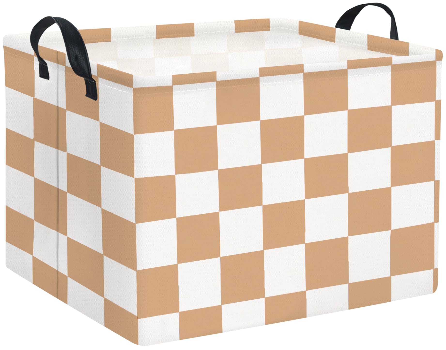 Rectangular Baby Girl Basket Fabric Storage Basket Storage Bin Organizer Box Room Decor(Brown Checkered)