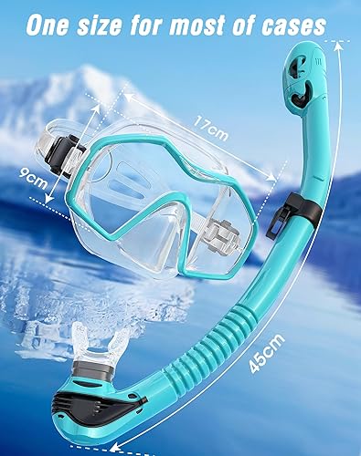 Miniatura 6 de Skarif Equipo de esnórquel para adultos, máscara de esnórquel para adultos, juego de esnórquel con vista panorámica de 180, máscara de buceo