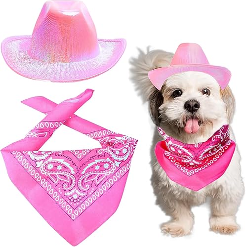 Miniatura 8 de Sombrero de vaquero para perro, gato, sombrero de vaquero, bandana para disfraz de vaquero del oeste, accesorios para mascotas, sombreros de vaquero