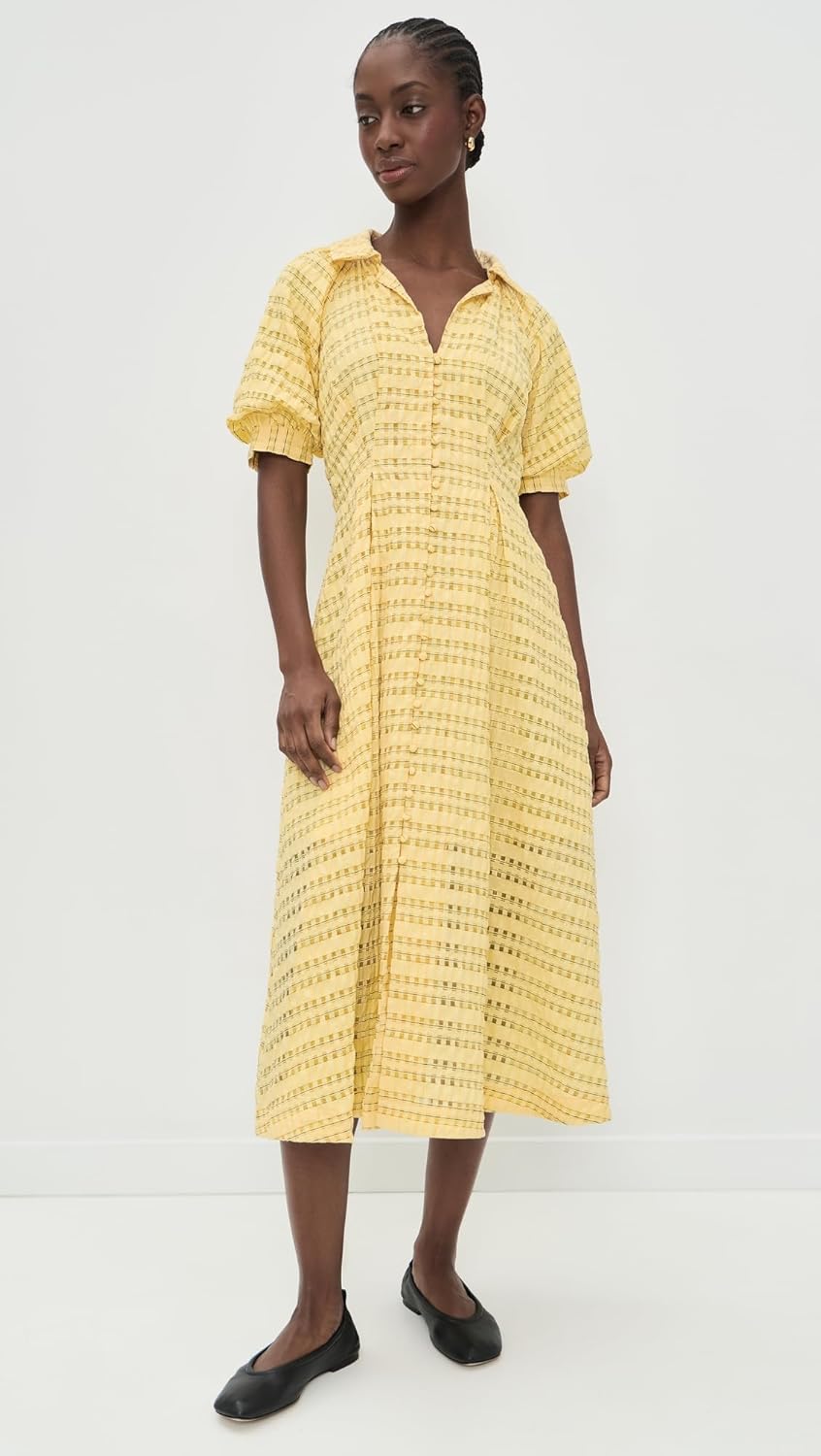 English Factory Women's Seersucker Check Midi Dress - Image 2